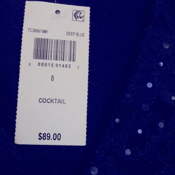 Connected Apparel Blue V-Neck Sequin Cocktail Dress Size 8 never worn - Picture 4 of 4
